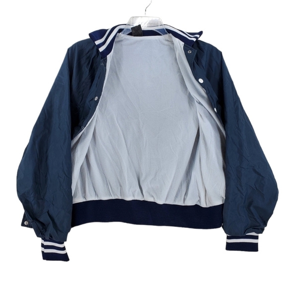 Aristo Jac Blue Bomber Jacket Ft Lewis Champions Mens L Lined SnapButton USA VTG - Picture 3 of 9